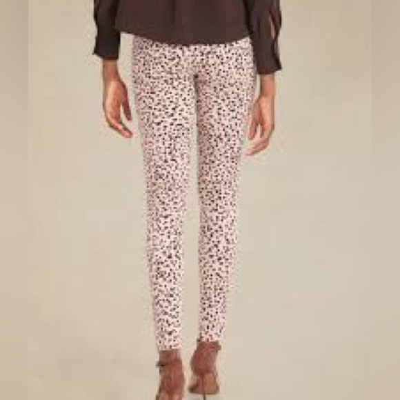 Banana Republic Pants - Banana Republic Premium Denim High Rise Skinny Beige Leopard Pants Jeans 26 NWT